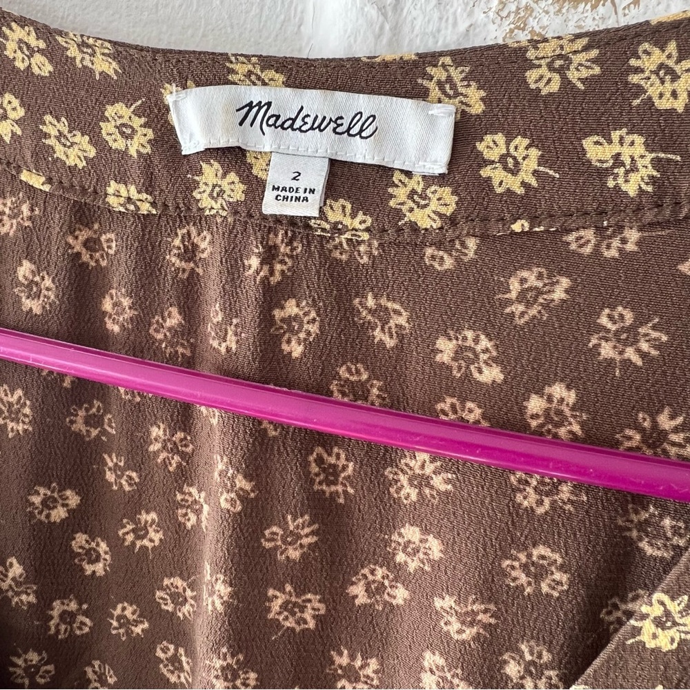 Madewell Button-Cuff Midi Dress in Woodcut Flowers size 2 - Picture 14 of 15
